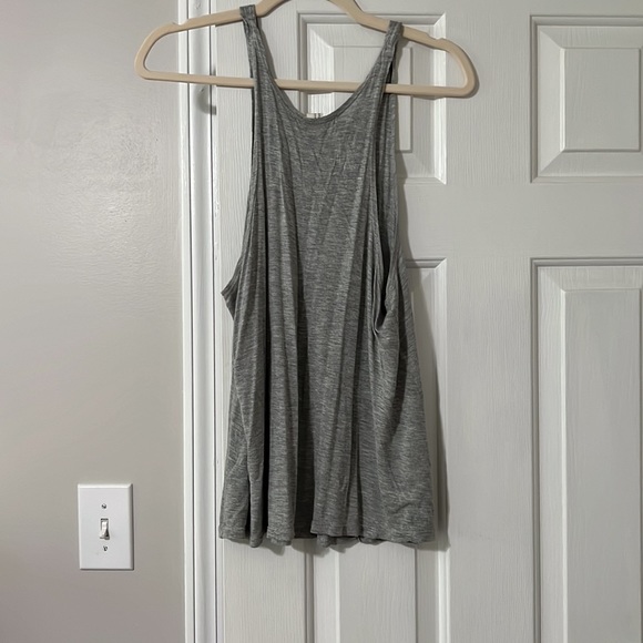 Gray high neck tank top. - Picture 2 of 3